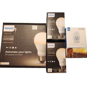 Philips Hue White Starter Kit With TP-Link Smart Wi-Fi Plug / +2 extra lights